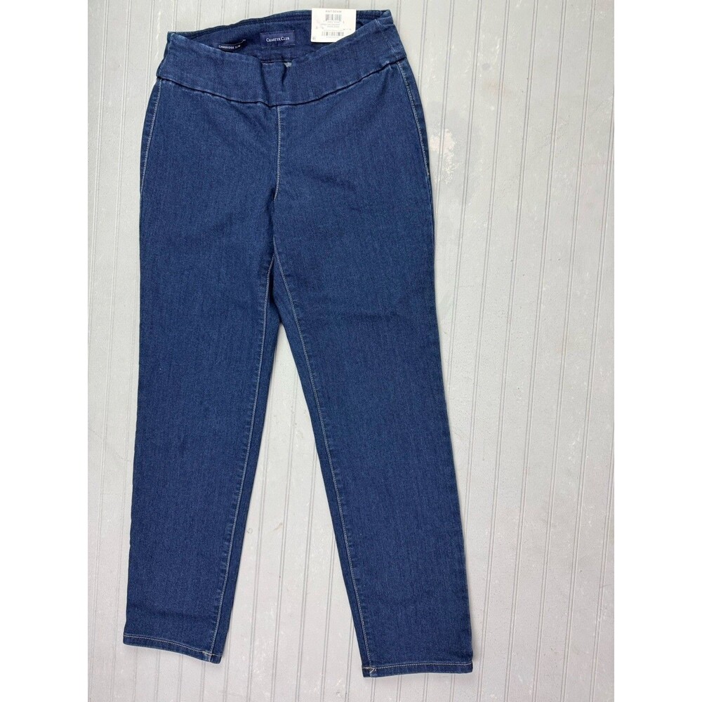 Charter Club Size 4 Women Jeans Petite Cambridge Slim Dark Wash Pull On Stretch
